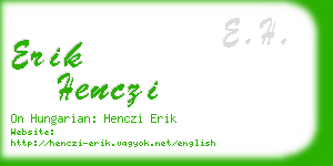 erik henczi business card